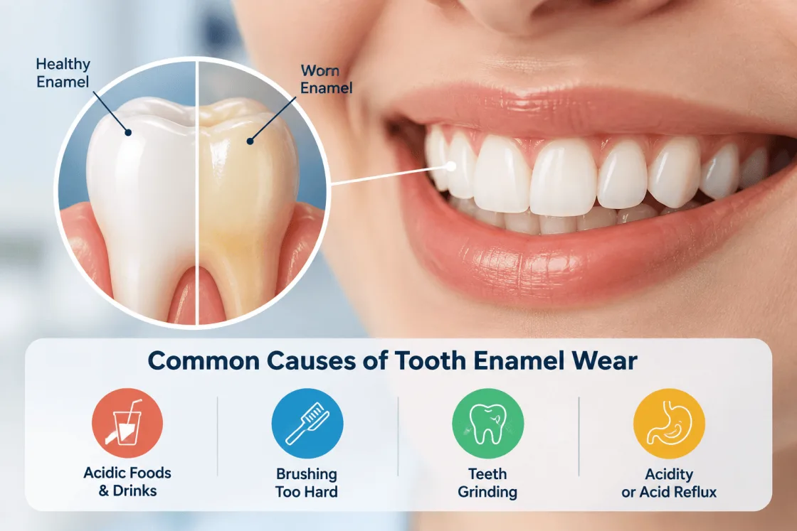 Tooth Enamel Wear: Causes, Symptoms and Treatment